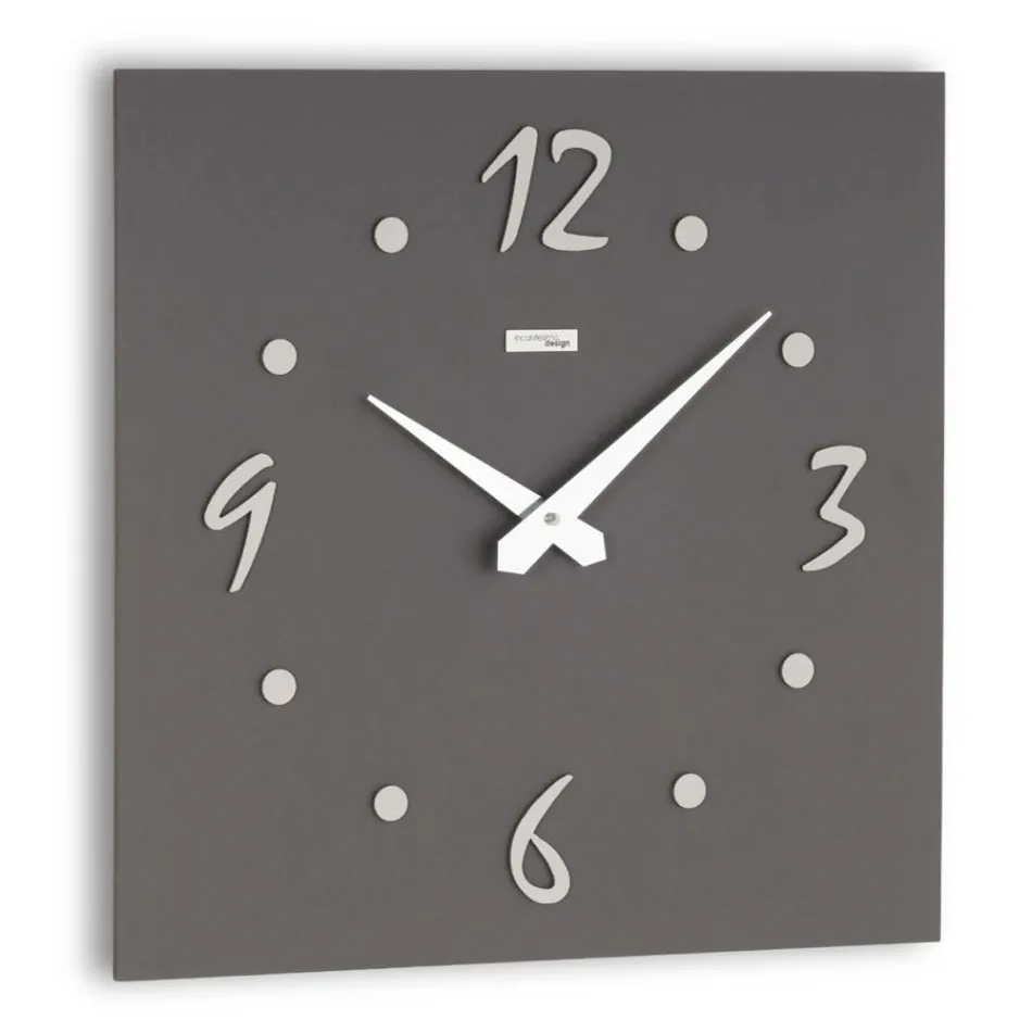 Orologio Muro con Applicazioni in Lino Pressato Stratificato Made in Italy - Exact Viadurini