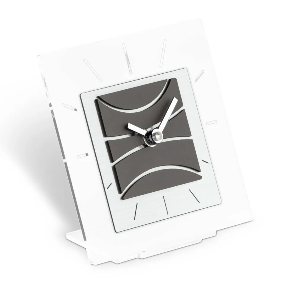 Orologio Quadrato da Tavolo in Metacrilato Trasparente Made in Italy - Strange Viadurini