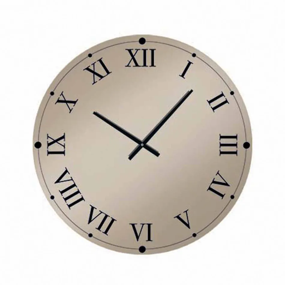 Orologio Rotondo da Parete in Cristallo Specchiato Made in Italy - Ingranaggio Viadurini