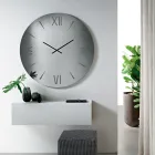 Orologio Rotondo in Vetro Specchiato con Numeri Incisi a Laser - Clelia Viadurini
