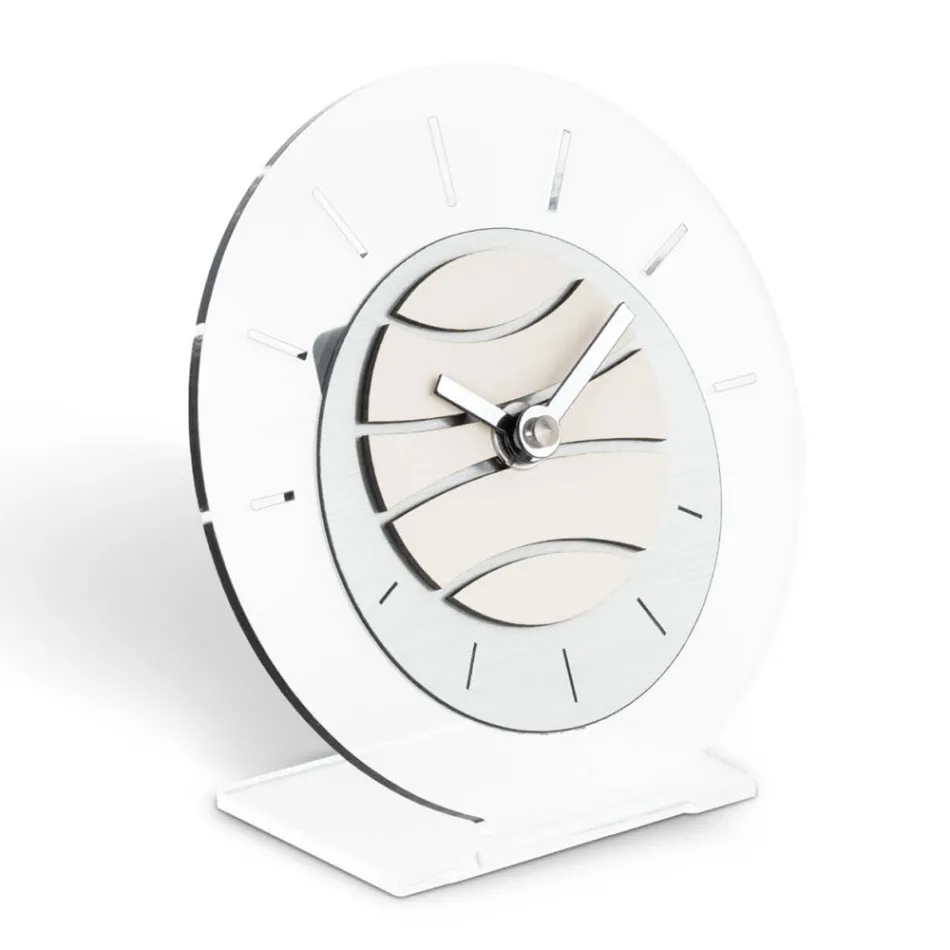 Orologio Tondo da Tavolo in Metacrilato Trasparente Made in Italy - Strange Viadurini