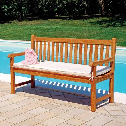 Panca 3 Posti da Giardino Realizzata in Legno di Teak - Rifugio Viadurini