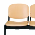 Panca da Sala da Attesa a 2 Moduli Seduta in Tessuto/Ecopelle e Faggio – Carmela Viadurini