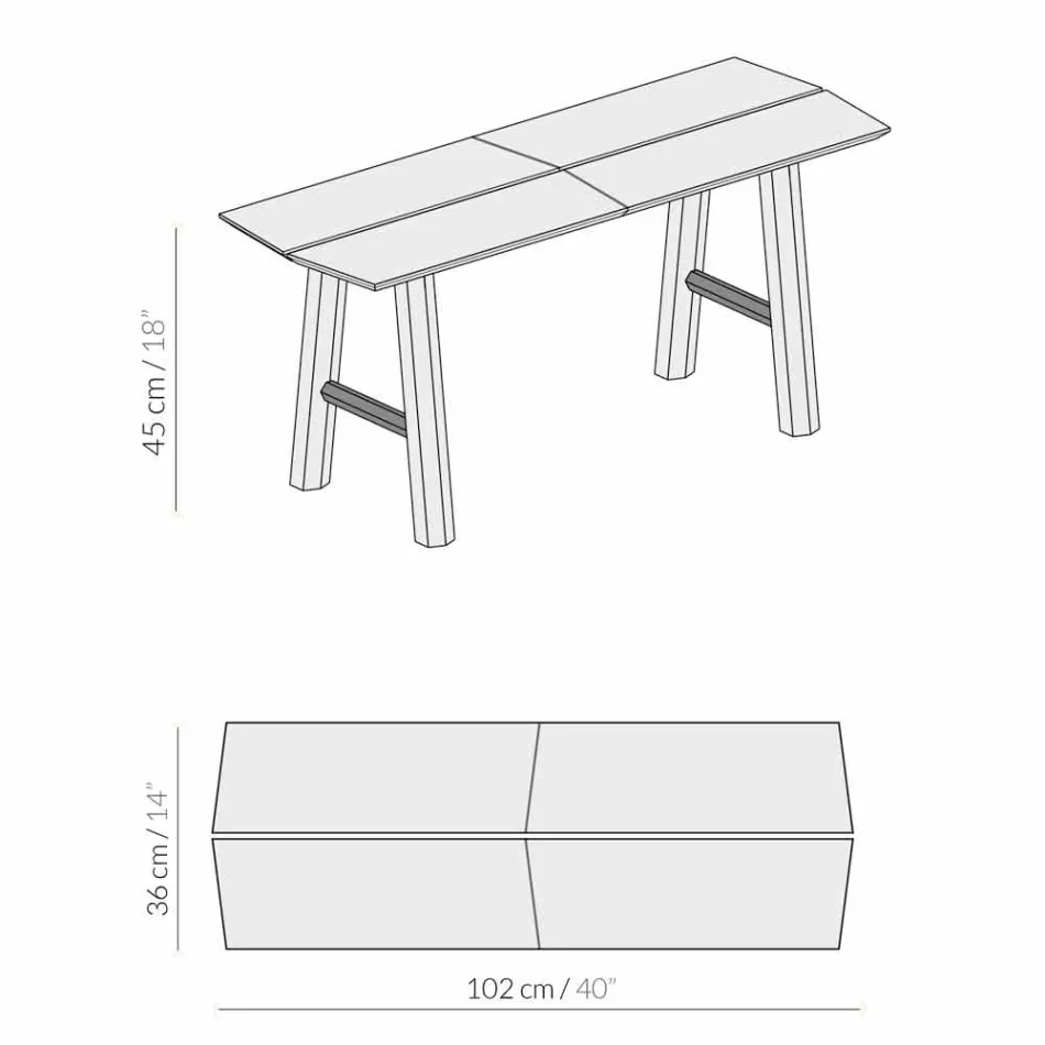 Panca di Design Moderno in Legno di Frassino con Seduta Impiallacciata - Andria Viadurini