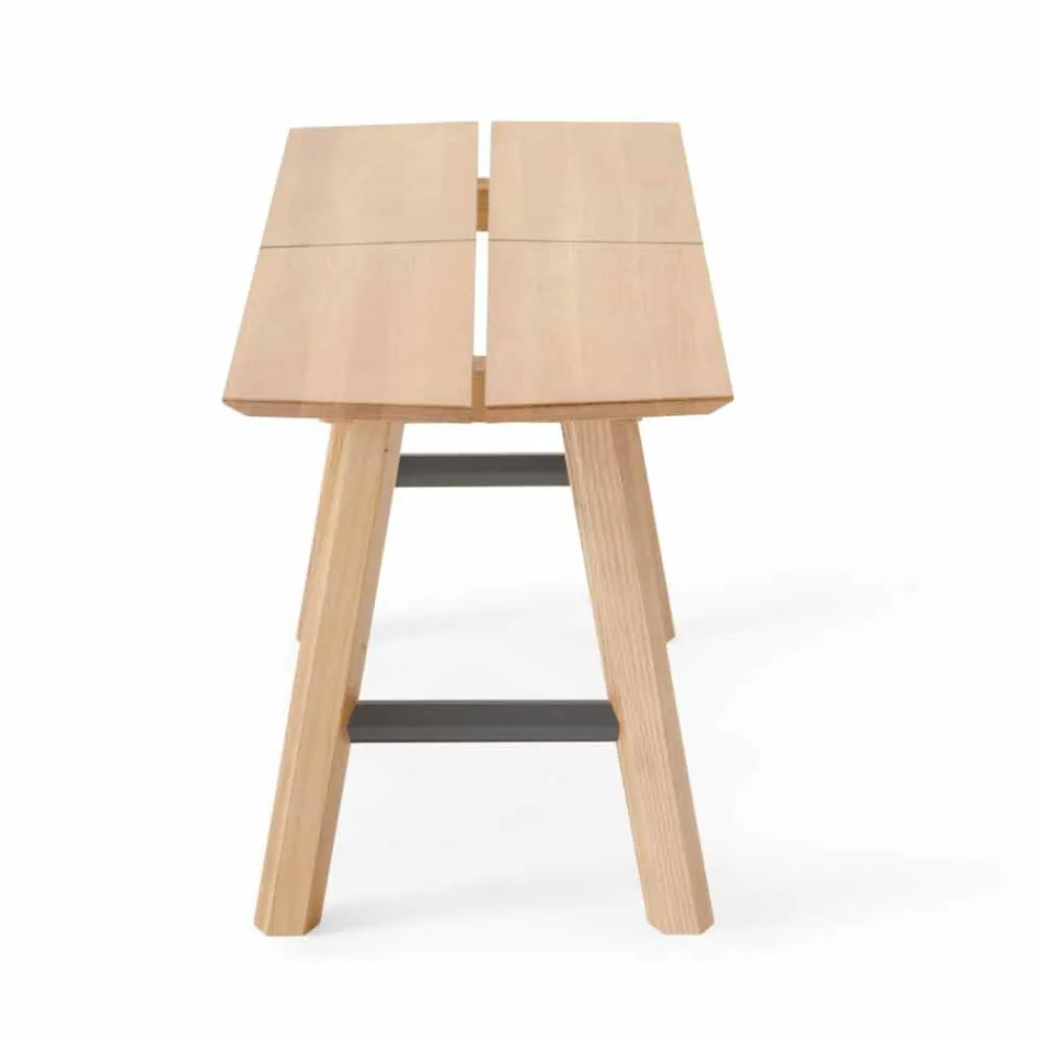 Panca di Design Moderno in Legno di Frassino con Seduta Impiallacciata - Andria Viadurini