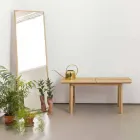 Panca di Design Moderno in Legno di Frassino con Seduta Impiallacciata - Andria Viadurini