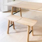 Panca di Design Moderno in Legno di Frassino con Seduta Impiallacciata - Andria Viadurini