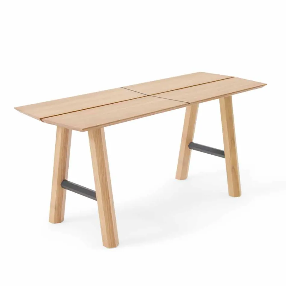 Panca di Design Moderno in Legno di Frassino con Seduta Impiallacciata - Andria Viadurini