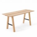 Panca di Design Moderno in Legno di Frassino con Seduta Impiallacciata - Andria