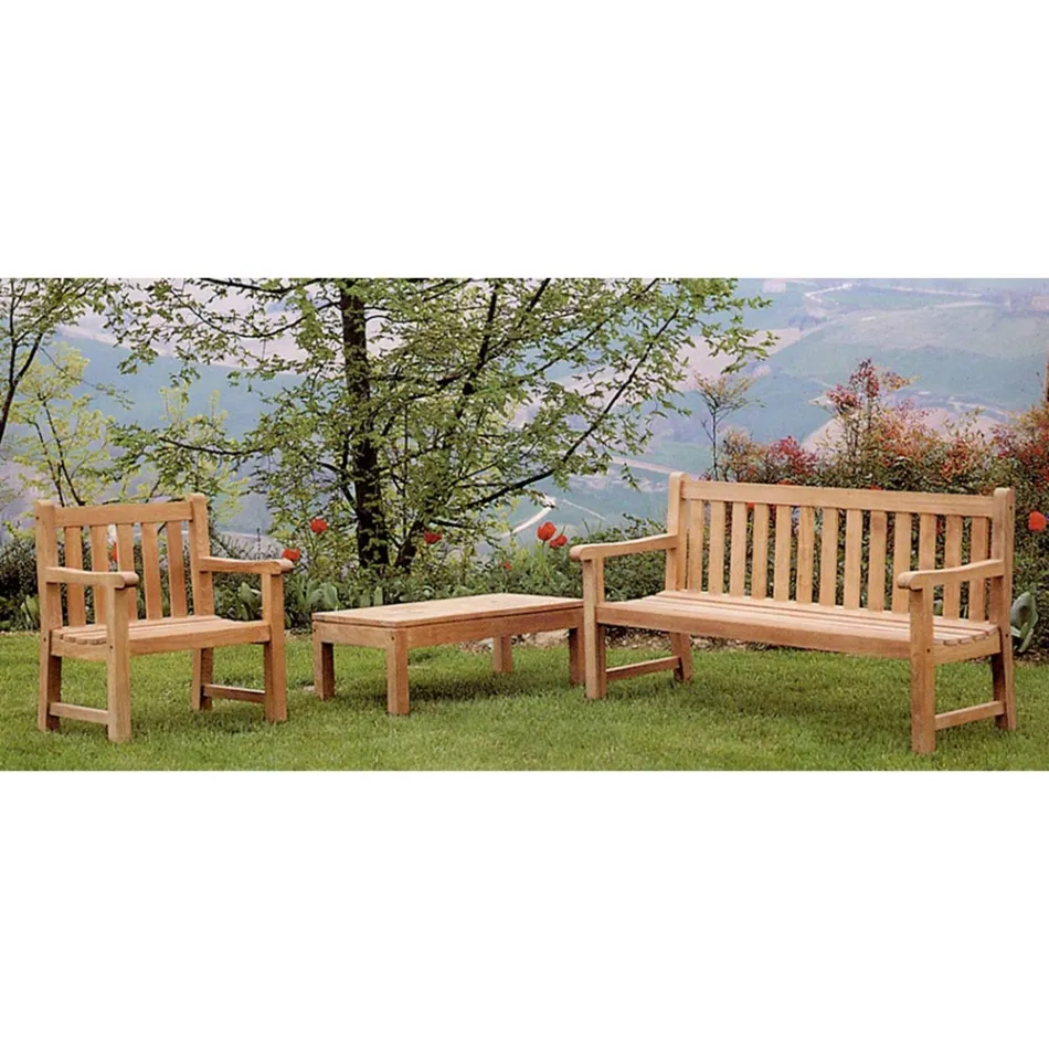 Panchina da Giardino in Teak Naturale di Varie Misure – Yggdrasil Viadurini