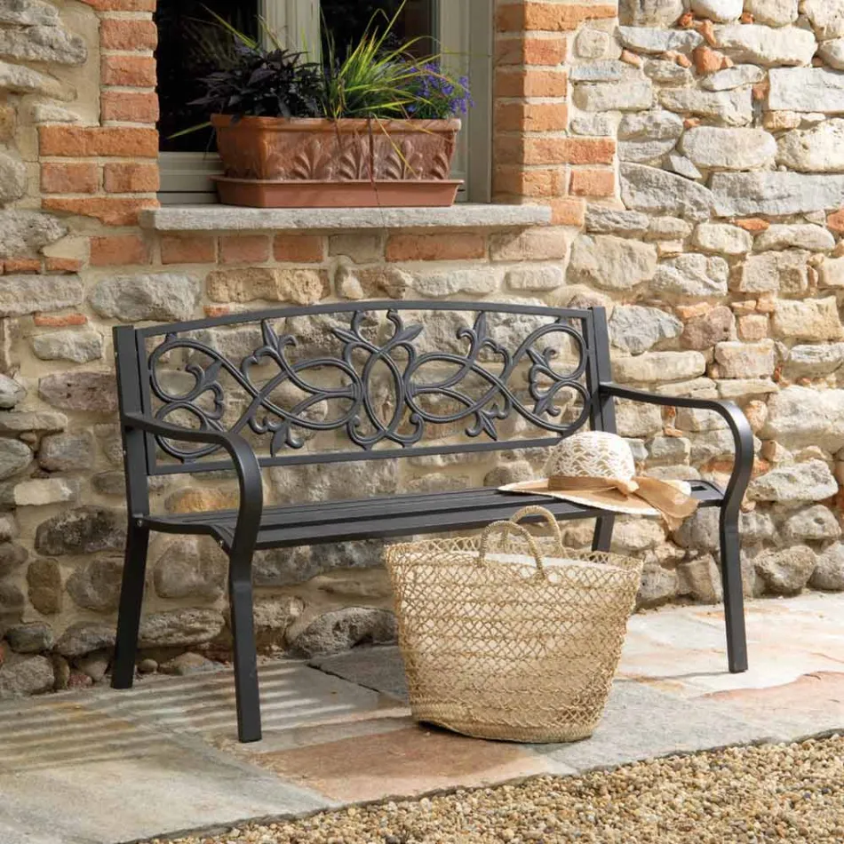 Panchina da Giardino Realizzata in Metallo di Diverse Finiture - Spillatrice Viadurini