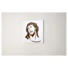 Pannello Bianco che Raffigura il Volto di Cristo Made in Italy - Akari Viadurini