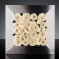 Pannello Decorativo da Parete in Metallo e Rose Bianche Made in Italy - Rosina