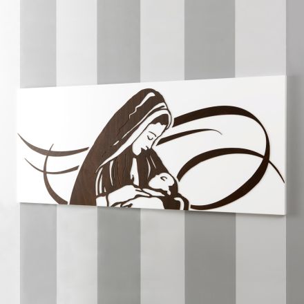 Pannello Realizzato con Incisione Laser che Raffigura la Madre Made in Italy - Chiyo Viadurini