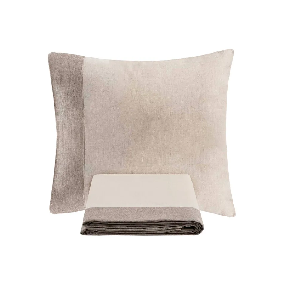 Parure Copripiumino in 90% Cotone e 10% Lino con 1 Federa Made in Italy - Nestle Viadurini