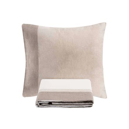 Parure Copripiumino in 90% Cotone e 10% Lino con 1 Federa Made in Italy - Nestle Viadurini