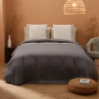 Parure Copripiumino Matrimoniale in 90% Cotone e 10% Lino Made in Italy - Nestle Viadurini