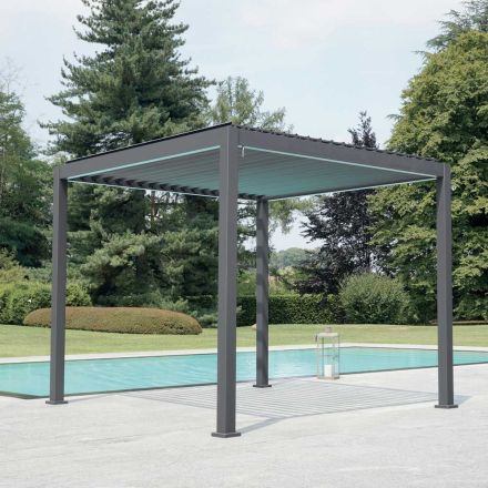 Pegola 3x4 mt in Alluminio Verniciato Antracite con Manovella - Levante Viadurini