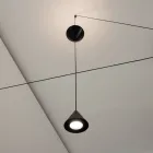 Piantana a Filo in Alluminio Nero e Doppio Cono Design Minimale - Mercado Viadurini