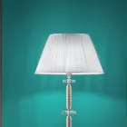 Piantana Design Classico in Metallo Cromo, Cristallo e Brillanti - Sisifo Viadurini