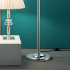 Piantana Design Classico in Metallo Cromo, Cristallo e Brillanti - Sisifo Viadurini