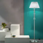 Piantana Design Classico in Metallo Cromo, Cristallo e Brillanti - Sisifo Viadurini