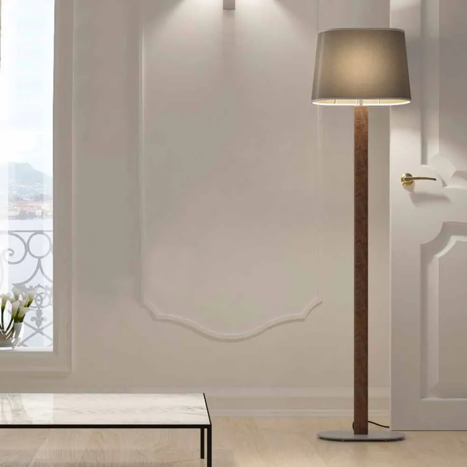 Piantana Design Moderno in Metallo con Paralume in Tessuto Made in Italy - Jump Viadurini