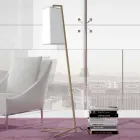 Piantana in Metallo con Paralume in Cotone Bianco Moderna Made in Italy - Barton Viadurini