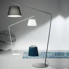 Piantana in Metallo con Paralume in Pvc Rivestito in Tessuto - Adriana Viadurini