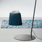 Piantana in Metallo con Paralume in Pvc Rivestito in Tessuto - Adriana Viadurini