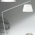 Piantana in Metallo con Paralume in Pvc Rivestito in Tessuto - Adriana Viadurini