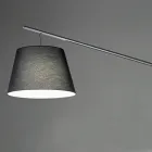Piantana in Metallo con Paralume in Pvc Rivestito in Tessuto - Adriana Viadurini