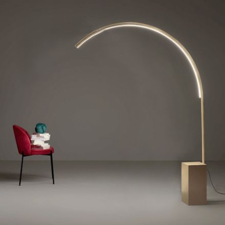 Piantana Moderna con Luce LED Dimmerabile in Metallo Verniciato - Picea Viadurini