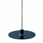 Piantana Moderna con Struttura Cromata e Piatto in Vetro Made in Italy - Saturno Viadurini