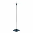 Piantana Moderna con Struttura Cromata e Piatto in Vetro Made in Italy - Saturno Viadurini