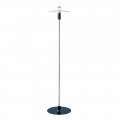 Piantana Moderna con Struttura Cromata e Piatto in Vetro Made in Italy - Saturno
