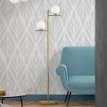 Piantana Moderna in Metallo Finitura Ottone e Vetro Opale Made in Italy - Carima