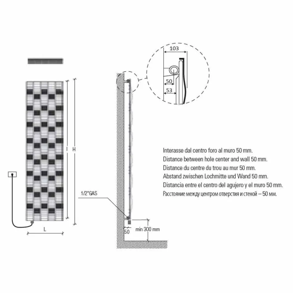 Piastra Radiante Elettrica in Acciaio Design a 5 Barre fino a 1000 Watt - River Viadurini