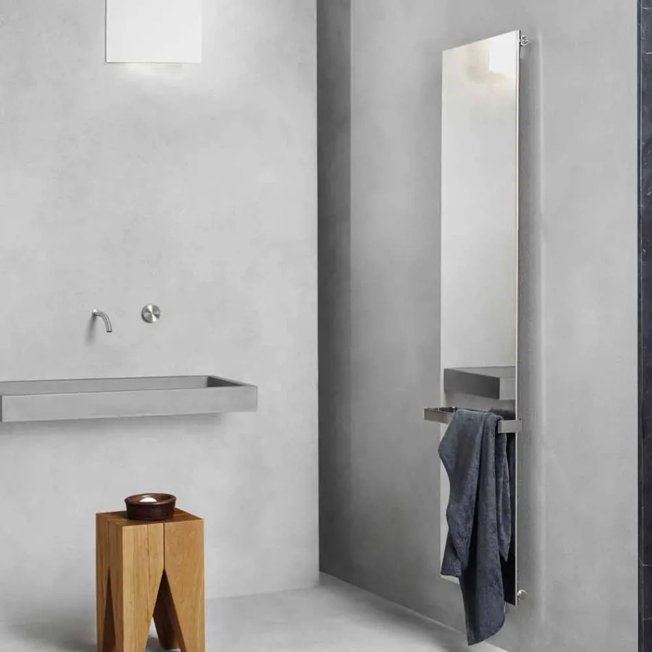 Piastra Radiante Verticale in Acciaio Inox Reflex Design Moderno a 510 W - Ice Viadurini