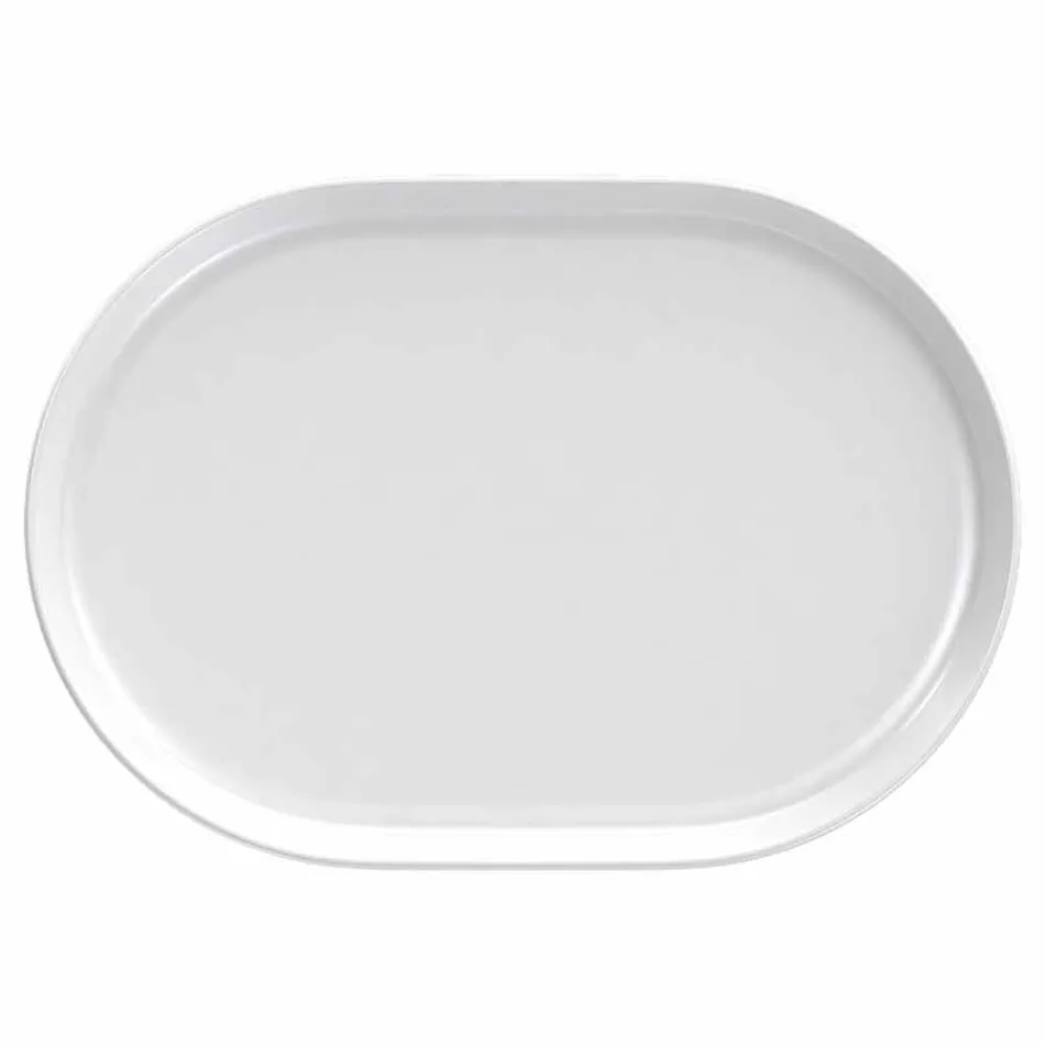 Piatti da Servizio Moderni di Design Ovale Bianco in Porcellana 4 Pezzi - Artico Viadurini