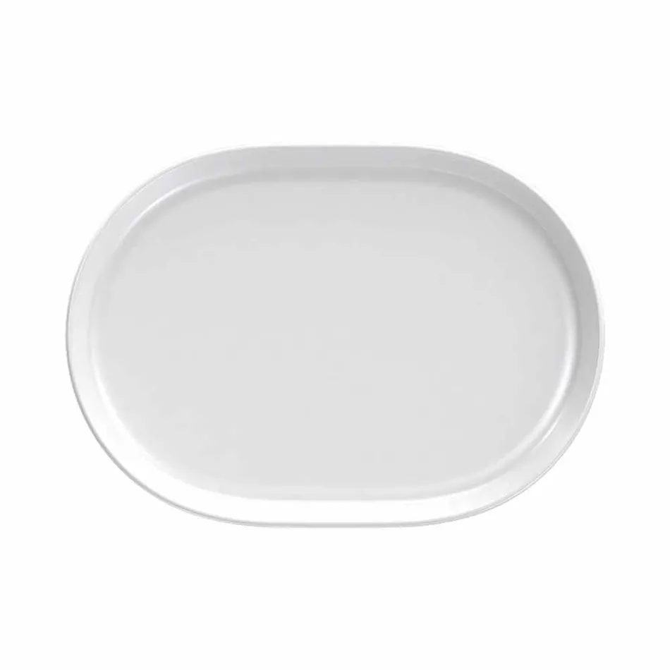 Piatti da Servizio Moderni di Design Ovale Bianco in Porcellana 4 Pezzi - Artico Viadurini
