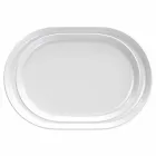 Piatti da Servizio Moderni di Design Ovale Bianco in Porcellana 4 Pezzi - Artico Viadurini