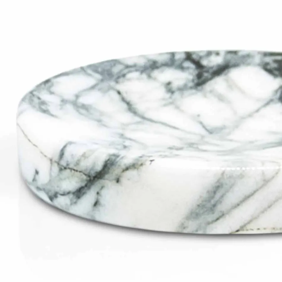 Piattino Porta Sapone da Bagno in Marmo Paonazzo Moderno Made in Italy - Argos Viadurini