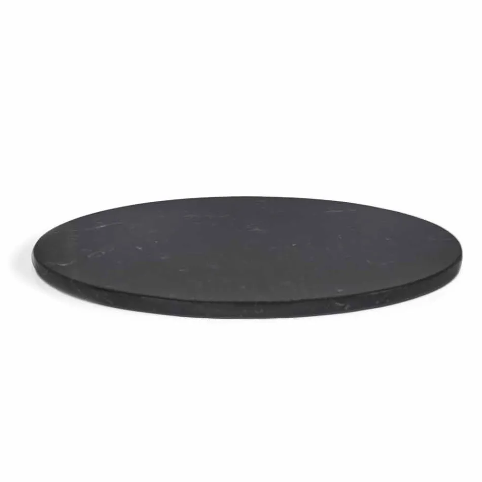 Piatto da Formaggi Rotondo in Marmo Bianco o Nero Made in Italy - Kirby Viadurini