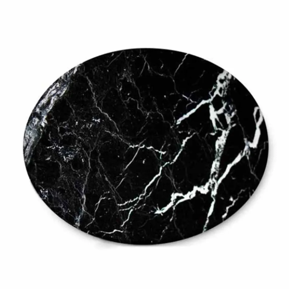 Piatto da Formaggi Rotondo in Marmo Bianco o Nero Made in Italy - Kirby Viadurini