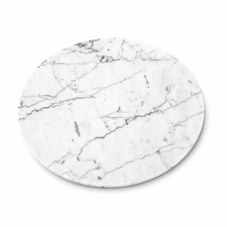 Piatto da Formaggi Rotondo in Marmo Bianco o Nero Made in Italy - Kirby Viadurini