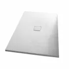 Piatto Doccia 120x80 in Resina Finitura Effetto Velluto Bianco Moderno - Estimo Viadurini