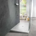 Piatto Doccia 120x90 Design Moderno in Resina Bianca Effetto Ardesia - Sommo Viadurini