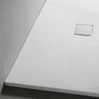 Piatto Doccia 120x90 Moderno in Resina Finitura Effetto Velluto Bianco - Estimo Viadurini