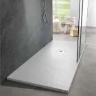 Piatto Doccia Moderno 170x80 Finitura Effetto Ardesia in Resina Bianca - Sommo Viadurini